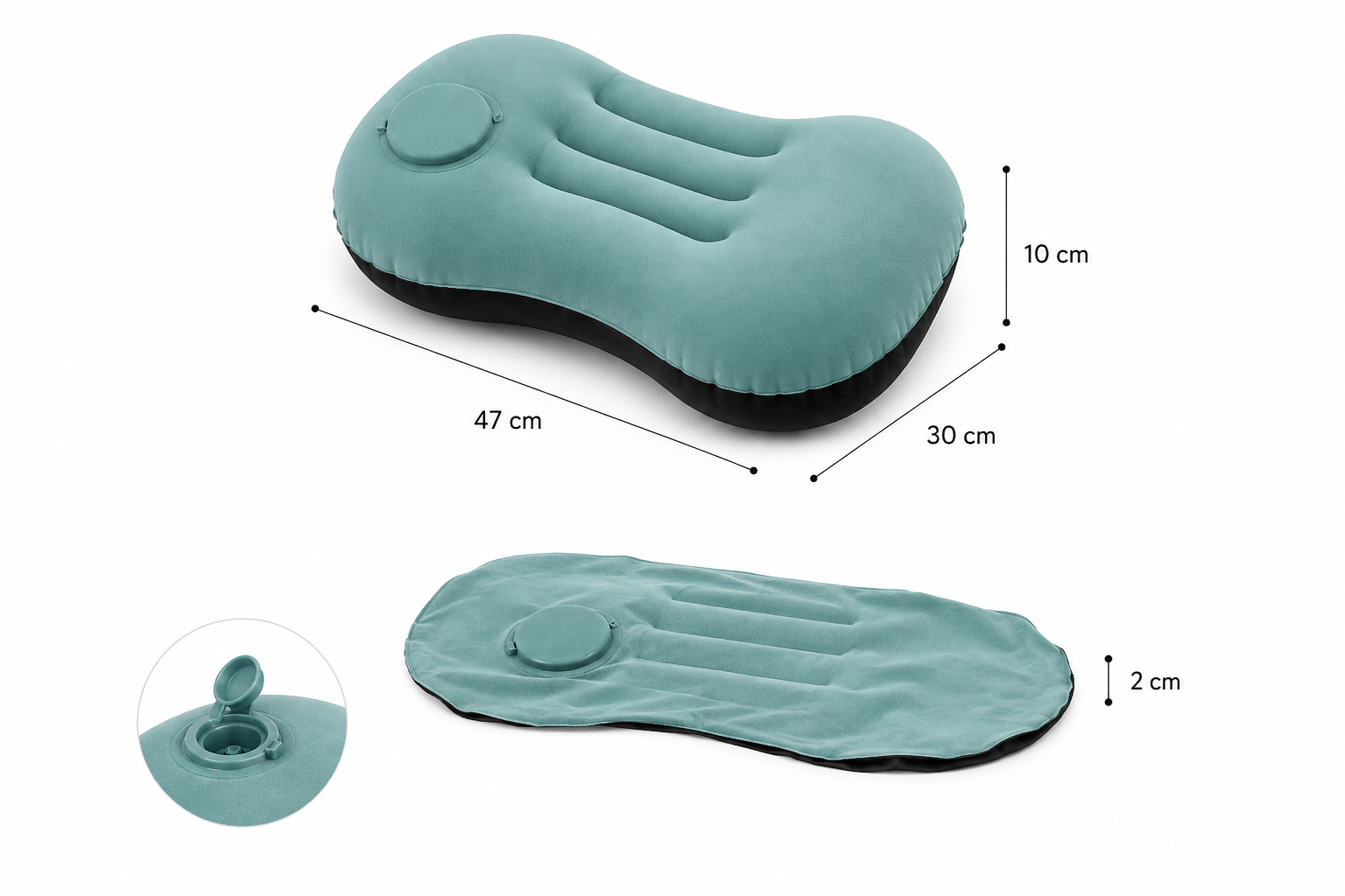 Almohada Hinchable Ergonómica de Viaje | Descanso cómodo en cualquier lugar