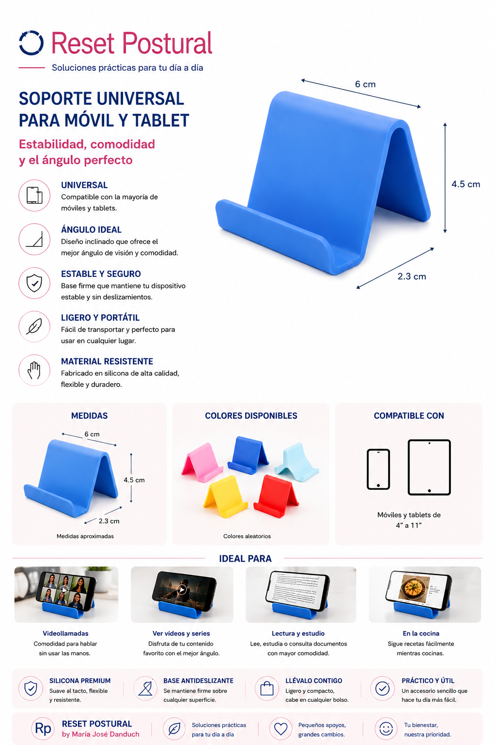 Soporte Universal para Móvil y Tablet | Mejora tu postura y disfruta con las manos libres - Imagen 2