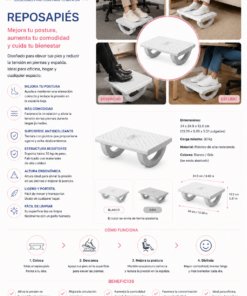 Alternative view of Reposapiés Ergonómico para Oficina y Hogar | Mejora tu postura y trabaja con mayor comodidad