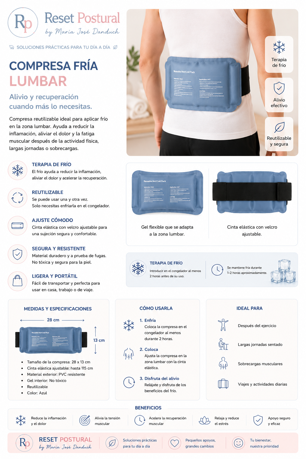 Bolsa de gel Frío GRANDE Reutilizable | Alivio inmediato - Imagen 2