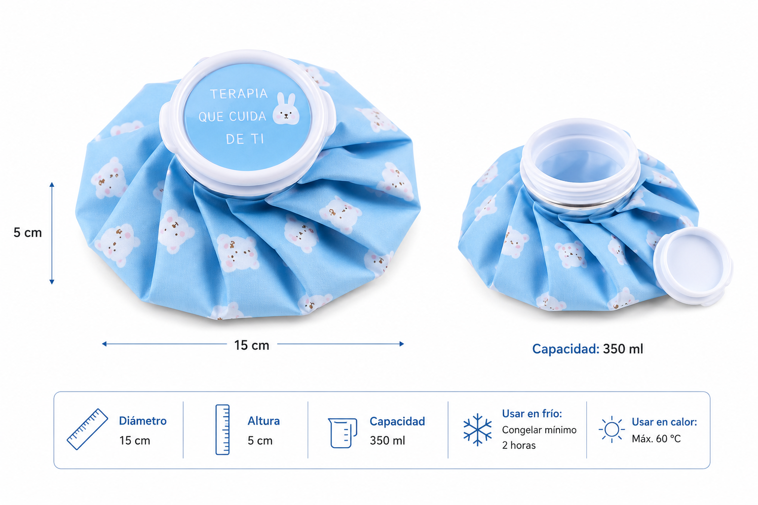 Bolsa de Hielo Plegable para Frío y Calor Terapéutico | Alivio inmediato cuando más lo necesitas