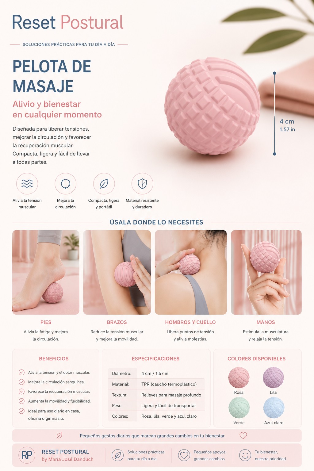 Pelota pequeña de Masaje para Liberación Miofascial - Imagen 2